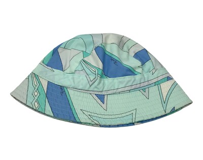 EMILIO PUCCI Logo Bucket Hat Accessory Green Blue Multicolor RankAB