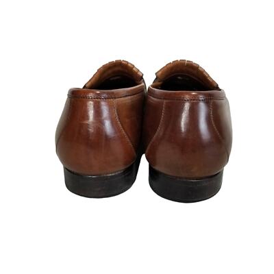 Johnston & Murphy Shoes 9.5 Loafer Double Woven Tassel Dress Mahogany Fringe Johnston & Murphy Shoes 9.5 Loafer Double Woven Tassel Dress  main image 2