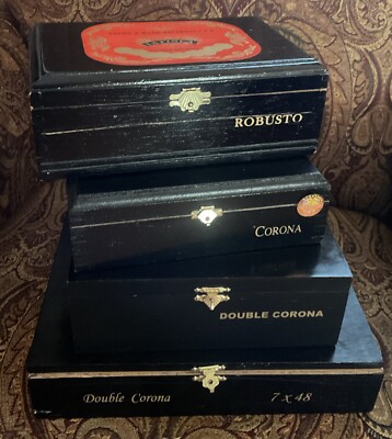 Lot of 4 Vtg Rare cigar Boxes Santa Clara, La Finca, Saint Luis Rey, Aristoff