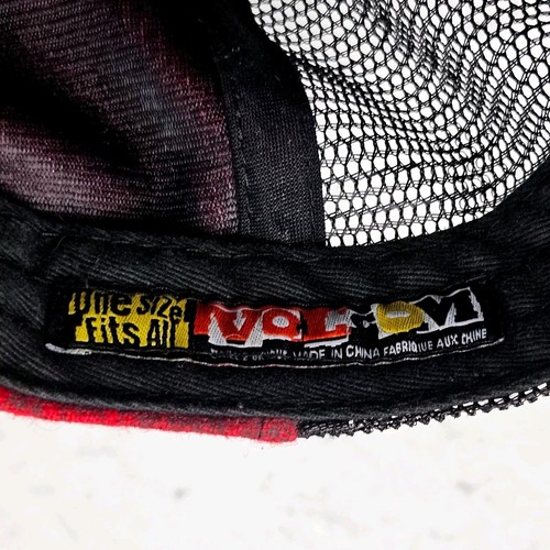 Volcom Hat Red Buffalo Plaid Skater Cap Punk 90s Y2k Wool Polyester Blend - Picture 6 of 7