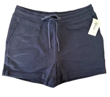Style&co. Women's Drawstring French Terry Shorts Size S L XL Industrial Blue