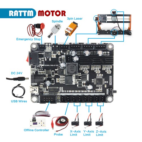 〖Ger〗 CNC 3018 PRO GRBL Controller 3 Axis Control Board Laser Engraving Machine - Bild 4 von 7