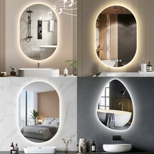 Illuminated Bathroom Mirror With LED Lights Wall Mounted Demister Touch Sensor