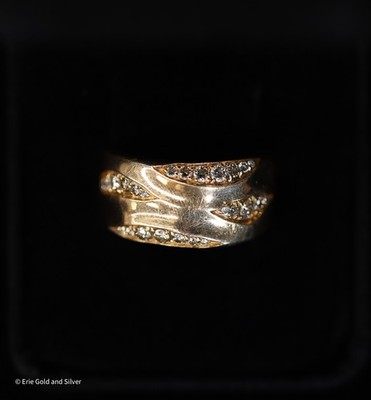 Kat Florence 18K Gold D .58ct Diamond Fashion Ring SZ 8.5