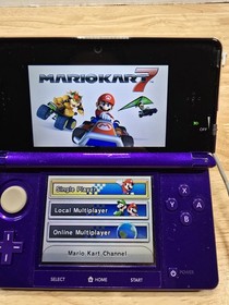 RARE Nintendo 3DS BUNDLE Midnight Purple Console with 6 Games Tested And Working