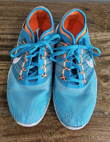 Nike 7.5 Flex Adapt LaceUp Womens Athletic Tennis Shoes Turquoise Orange Display - Picture 2 of 9