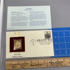 Civil War 22kt Gold Stamps First Day of Issue 32 Cent RAPHAEL SEMMES 06.29.95