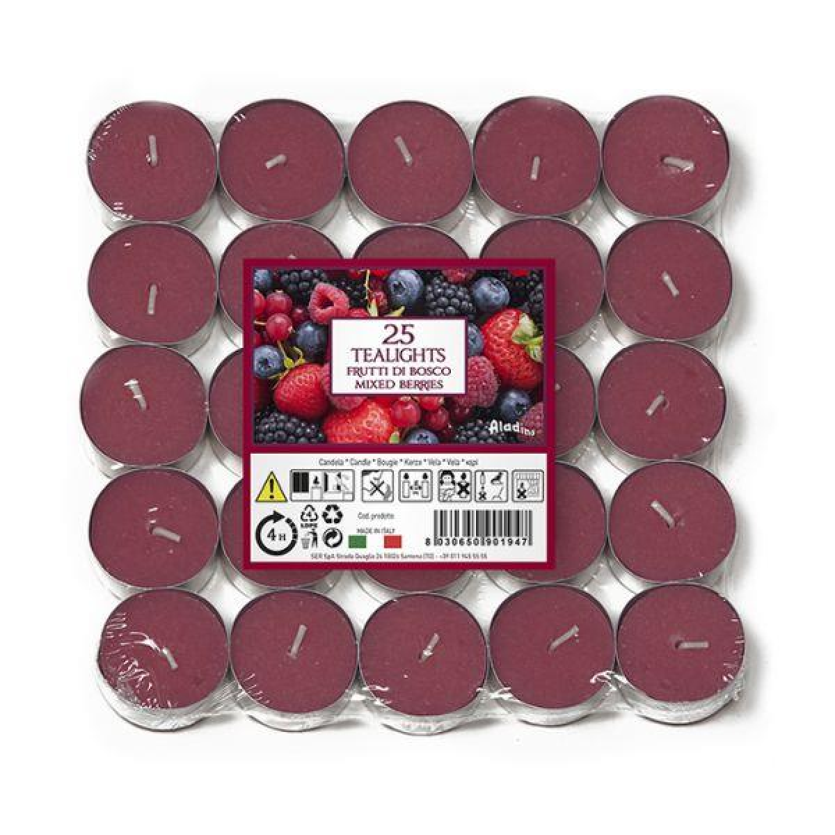 Price's Scented Tealight Candles 25 Pack 4hr Burn Time - Mixed Berries - Image 8