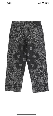 SIZE 34- SUPREME BANDANA JACQUARD BAGGY JEAN Denim Black- BRAND