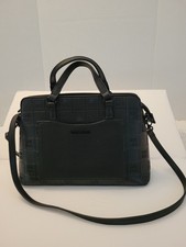 Steve Madden Black Stamped Logo Crossbody Purse W/Double Handles