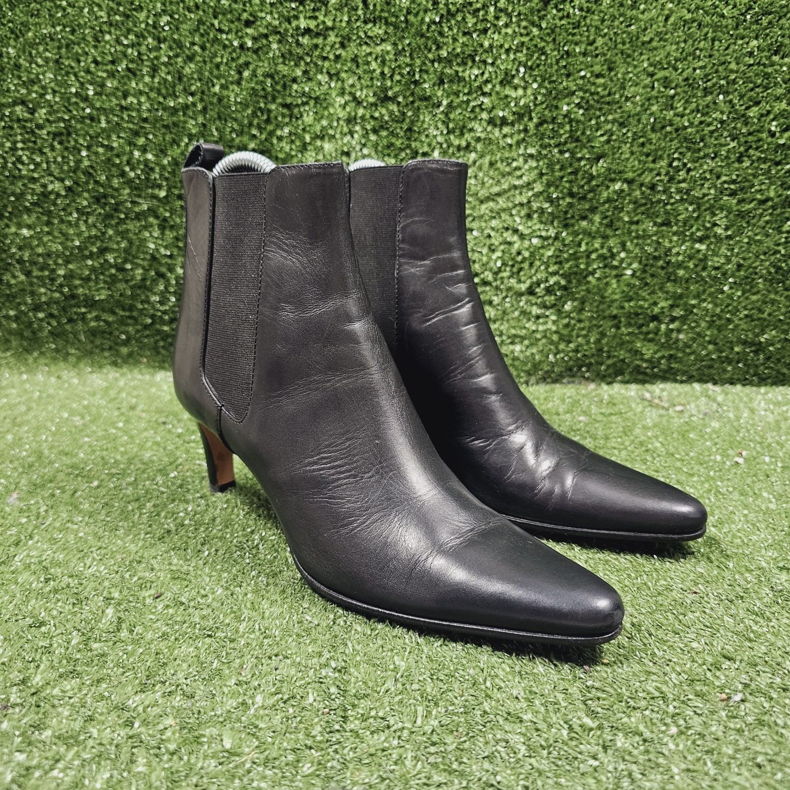 Ralph Lauren Collection Purple Label Black Leather Chelsea Booties Womens 5.5 B