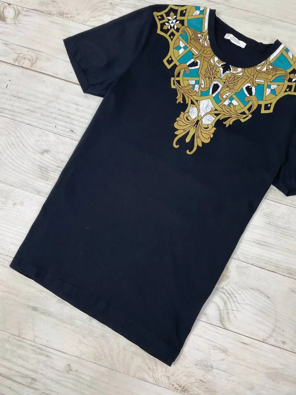 Versace Collection Black Baroque Moroccan Print T… - image 4