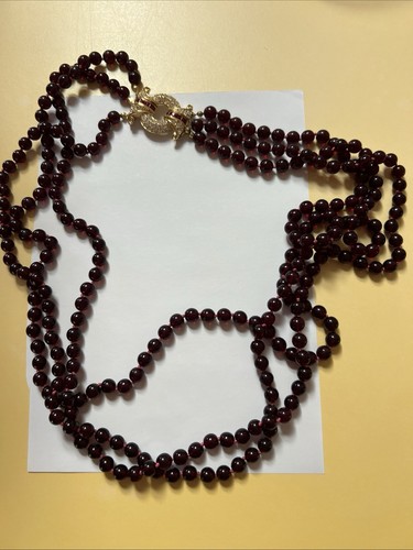 Vintage Nolan Miller Glass Beads And Rhinestone Clasp Necklace, signed