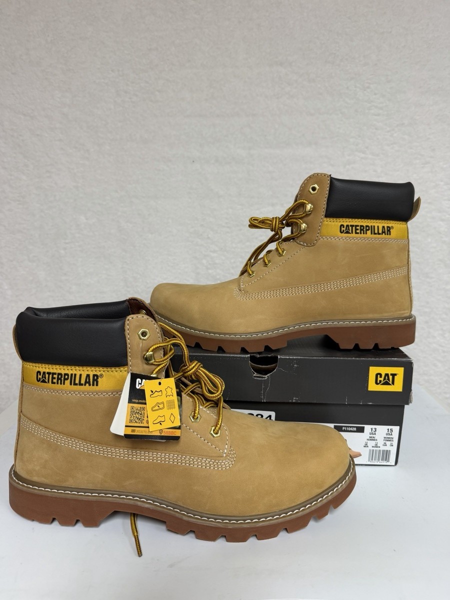 CAT Caterpillar Men Colorado 2.0 Leather Work Boots Size 12 Honey