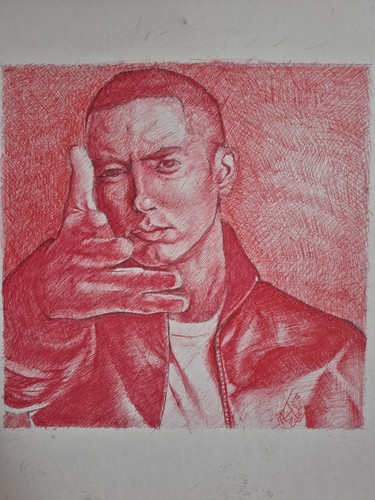 Original 9x9/11x14 Zoll Stiftzeichnung von Rap Icon Eminem - Bild 3 von 3