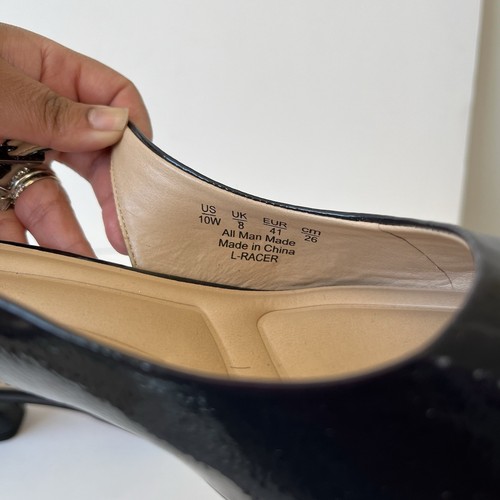 Franco Sarto Racer Pointed Toe Sling Back Heels Comfort Black Size 10 Wide NWOB - Picture 10 of 13