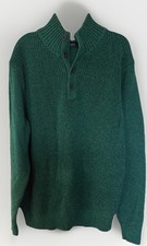 Nautica Sweater - Green - Four Nautica Buttons at Neck Line Size Medium