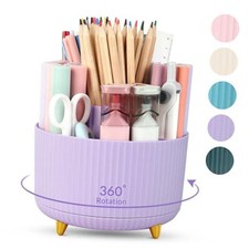 360 Degree Rotating Desk Organizer, Dual-Purpose Pencil Pen Holder for Desk,