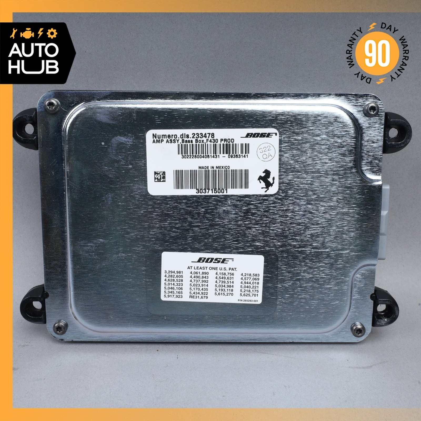 05-19 Maserati GranTurismo M145 / Ferrari F430 Bose Audio Amplifier Amp OEM 23k