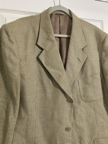 Alan Flusser Saks Fifth Avenue Blazer 45% Wool 30% Silk Houndstooth 44R - Picture 3 of 9