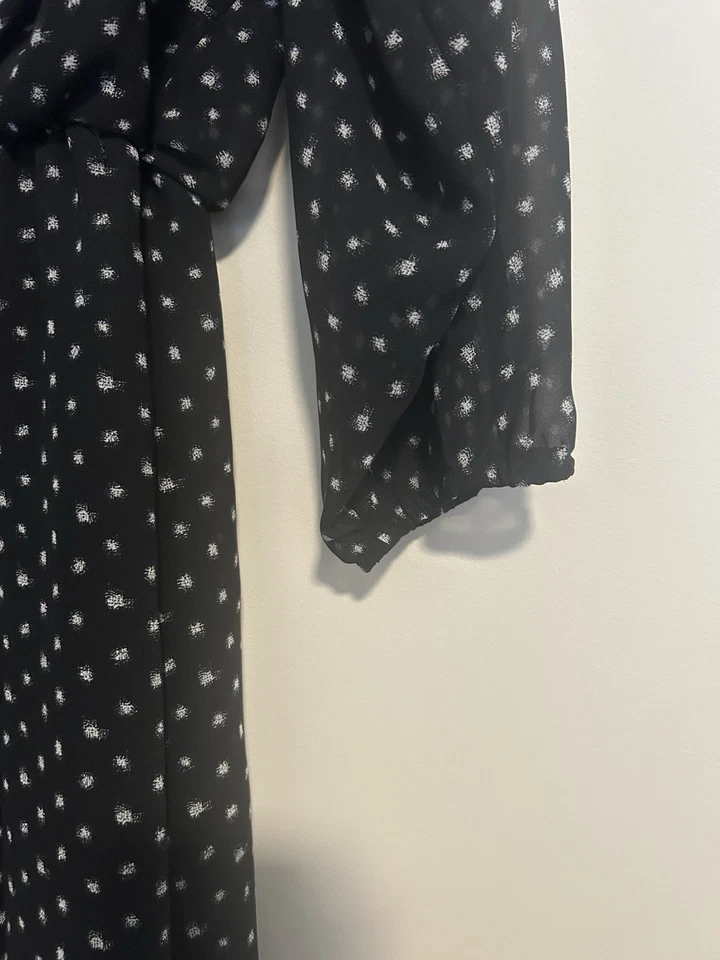 Vestido Express Talla Pequeña - Patrón Negro Blanco - Usar para Trabajar Foto 4 de 4