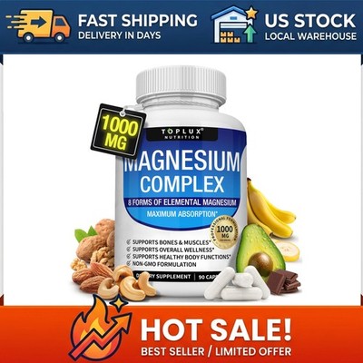 Dual Supplement Combo: 8-in-1 Magnesium Complex 1000mg & Metabolic Blend