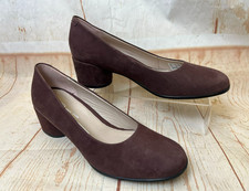 ECCO Woman's Shoe Suede Leather Chocolate Size UK 6 EU 39 Shape 35 Mod Block