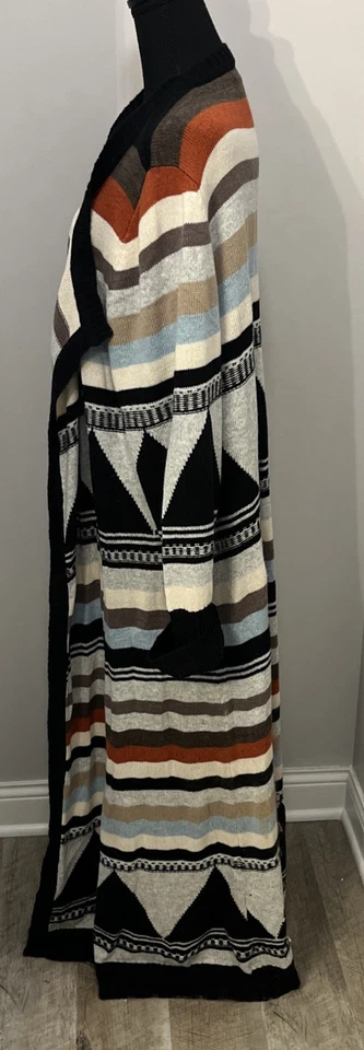 Monroe and Main Suéter Plumero Cárdigan Suroeste Hippie Azteca Boho Talla 2X Foto 4 de 4