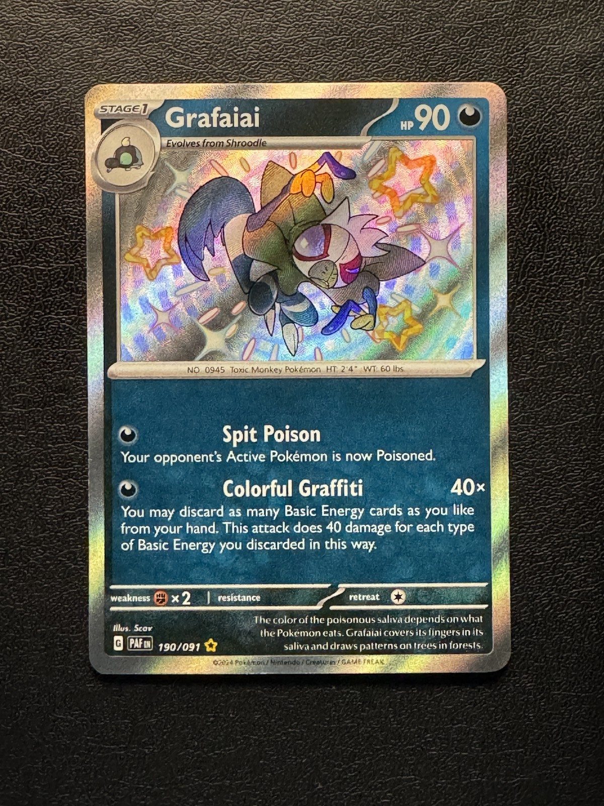 Grafaiai 190/91 Paldean Fates Shiny Rare NM