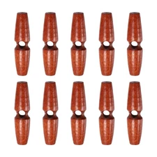 10pcs Wooden Toggle Buttons 50mm Single Hole Olive Sewing Button, Red Coffee
