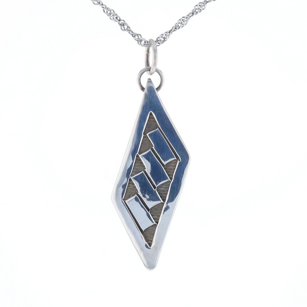 Silver Native Rectangle Overlay Pendant GV147413 - image 5