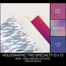 Stampin Up 12x12 HOLOGRAPHIC TRIO Specialty Designer Paper - New - 6 Sheets