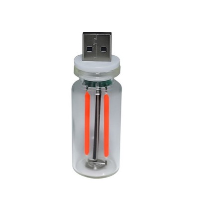 Car USB Night Light Glass Bottle Light for Auto Interior Bedroom Ambient Light