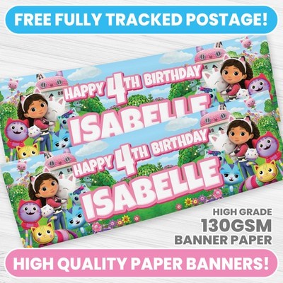 PERSONALISIERTE GABBY'S PUPPENHAUS BANNER BELIEBIGER NAME GABBY'S PUPPE PARTY FOTO BANNER