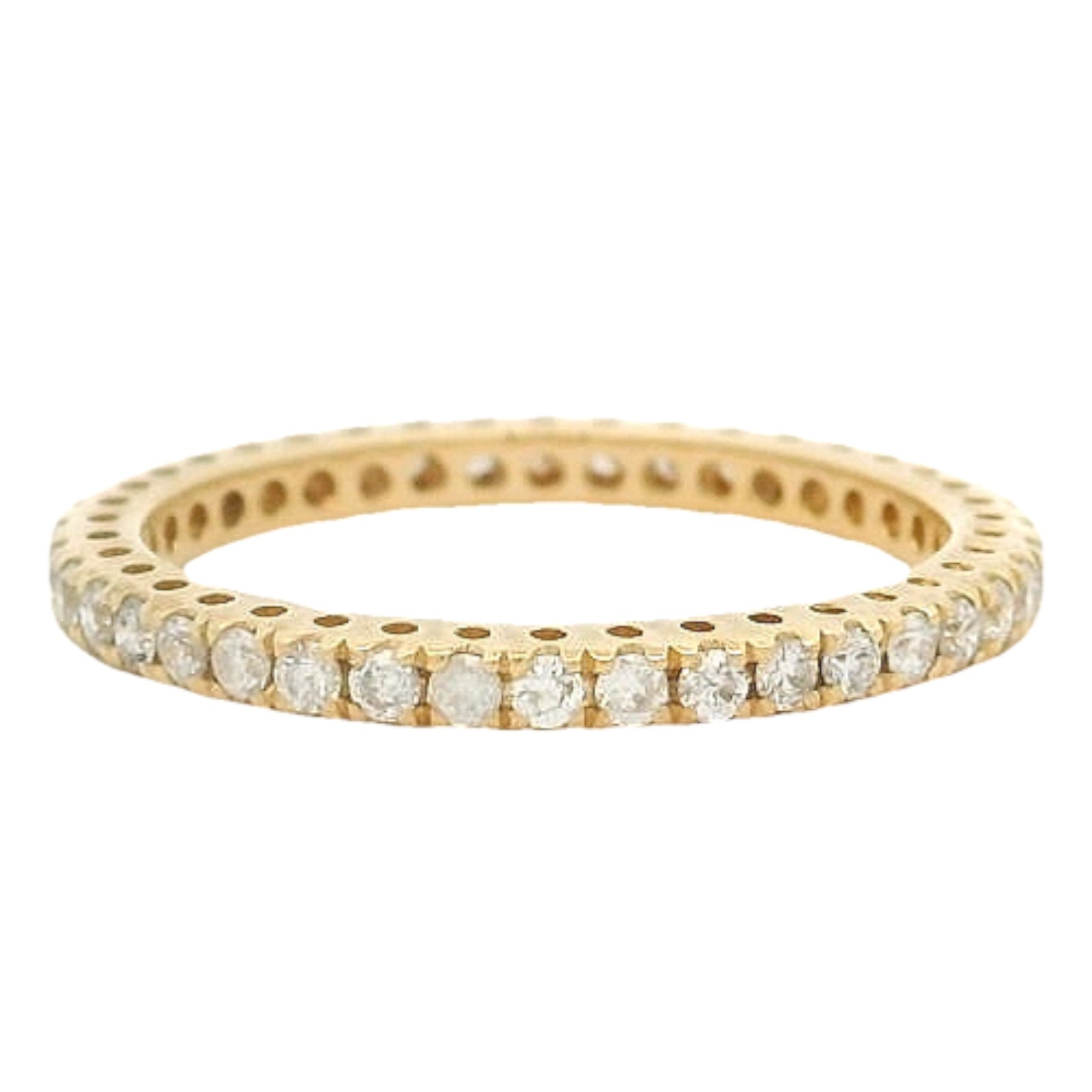 Quality Color Design14kt Yellow Gold Diamond Eternity Stackable Band Size 7 Ring