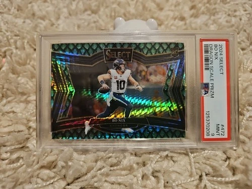 2024 Panini Select - Field Level Bo Nix #472 Dragon Scale Prizm /70 (RC) PSA 9