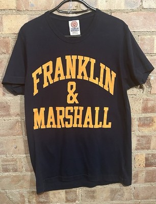 Franklin & Marshall T-Shirt Top Gr. Small 38'' Navy Single Stitch Made In Italy