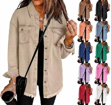 Damen Jeansjacke Sweatjacke Jacke Casual Läs...