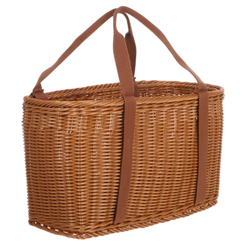 Cesta de compras de mano tejida con flores cestas tejidas a mano - Imagen 10 de 12