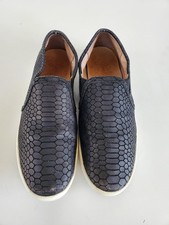 JOIE Women Shoes KIDMORE Black Embossed Leather Slip On Sneakers Black 39.5 US 8