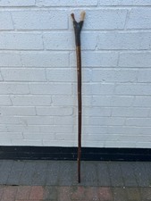 Handmade Hiking Stick made from Hazel with a Walnut Thumb Grip