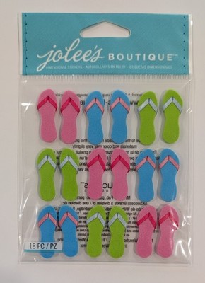 Jolee's Foam Flip Flops Repeats Beach Pool Summer Scrapbooking Stickers