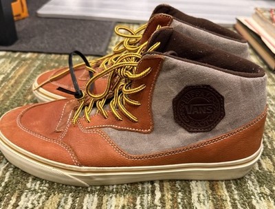 VANS Buffalo Boots Brown Gray Two Tone Hi Tops Size 9.5