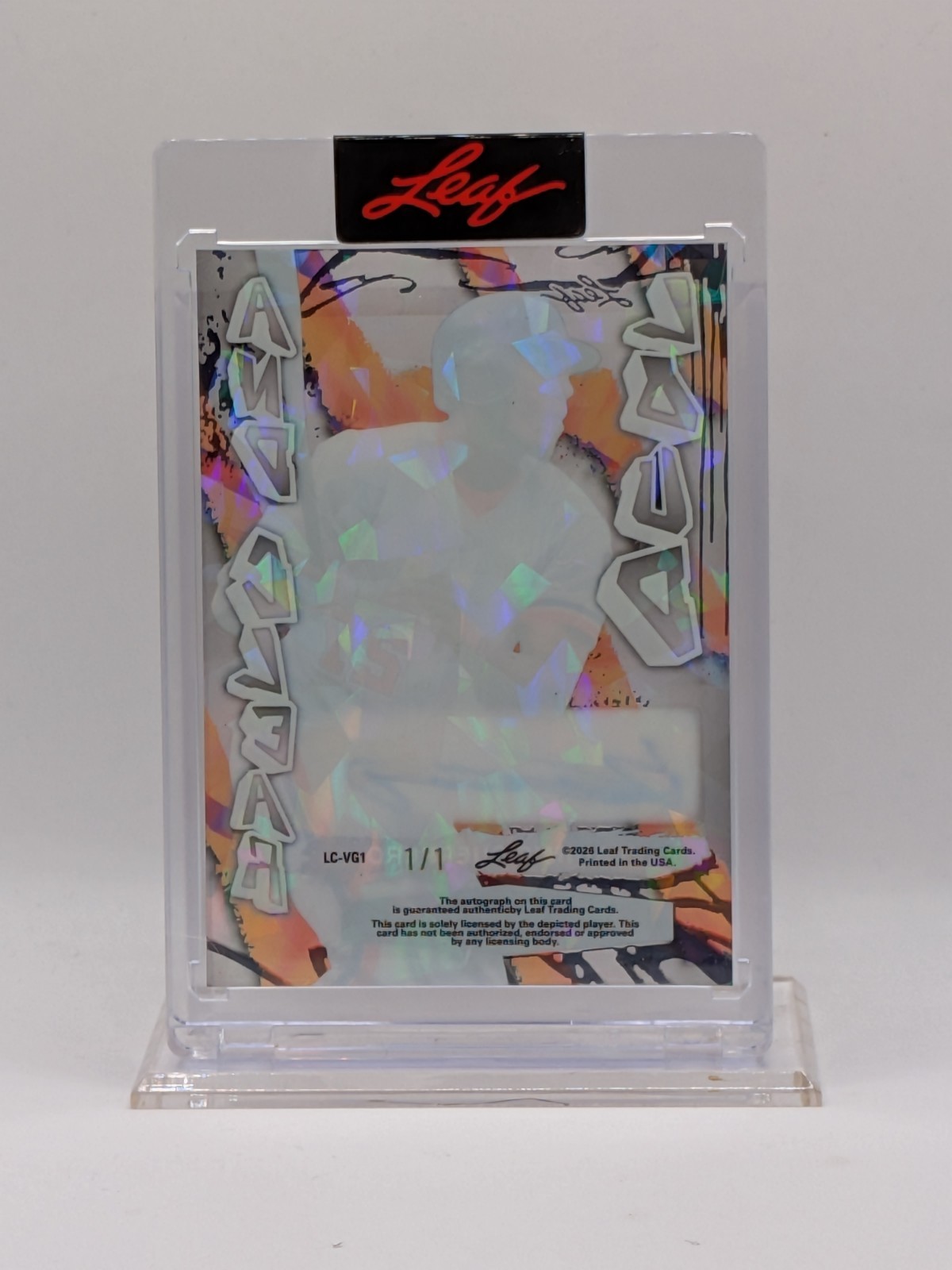 2026 Leaf Sports Heroes - Loud And Clear Vladimir Guerrero Auto 1/1 view 2
