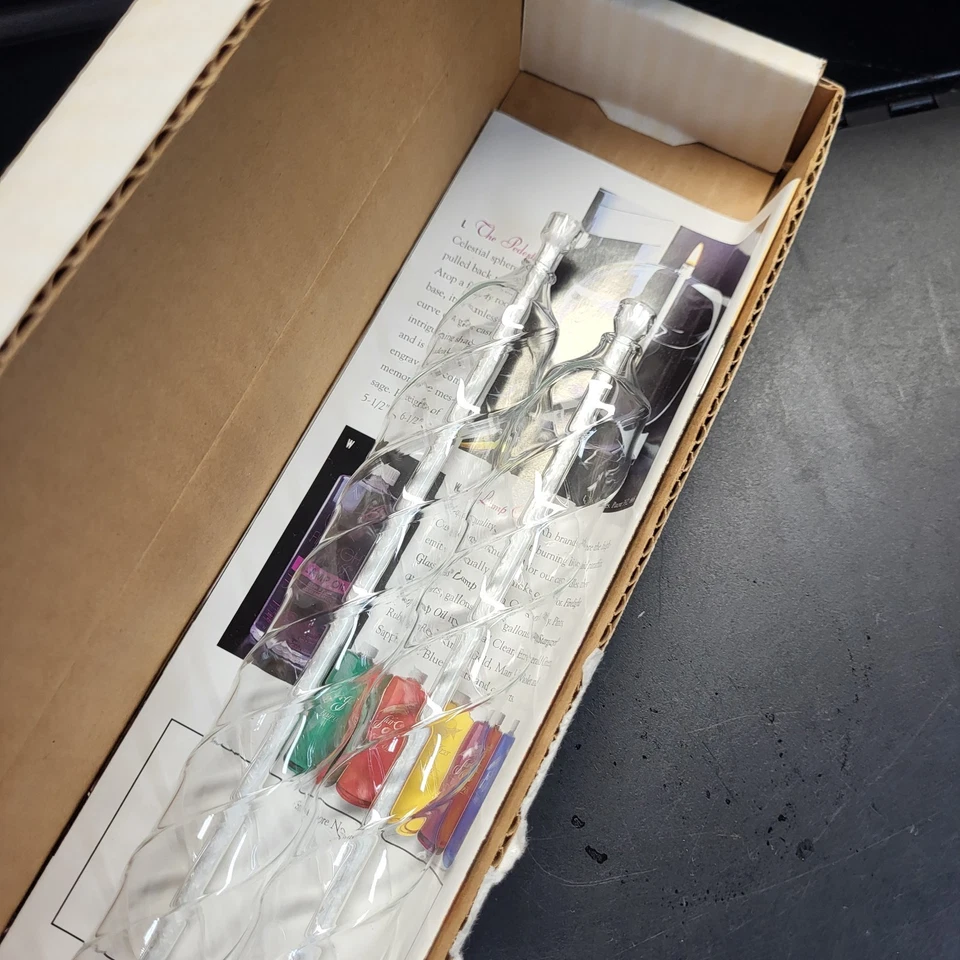 Firelight Glass 8" Bold Swirl Candlestick Set, Bold Swirl Oil Candles - Image 3 of 4