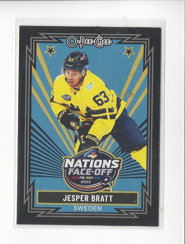 2025-26 O-Pee-Chee Retro Black #538 Jesper Bratt 4N Sweden Devils /100