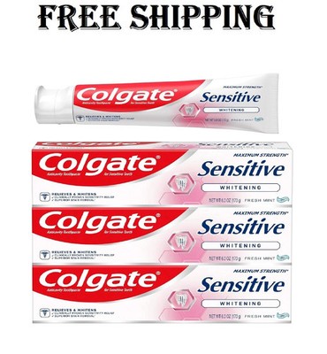 Colgate Sensitive Toothpaste with Whitening, Enamel Repair , 6 Ounce, 3 Pack