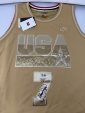 Larry Bird Signed Authentic Nike Dream Team USA Gold Jersey #1/369 Beckett COA