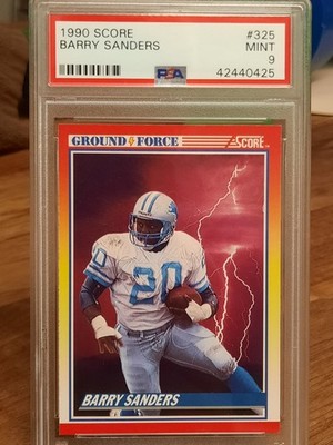 Barry Sanders 1990 Score Football Ground Force #325 Detroit Lions PSA 9