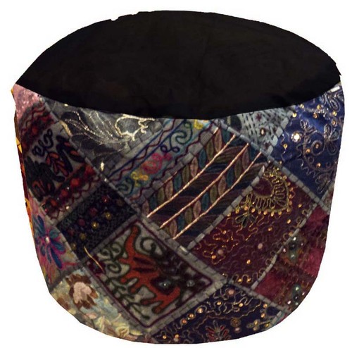 24" BANJARA TRIBAL OTTOMAN STOOL FURNITURE BENCH POUF POUFFE PILLOW COVER - Picture 4 of 11